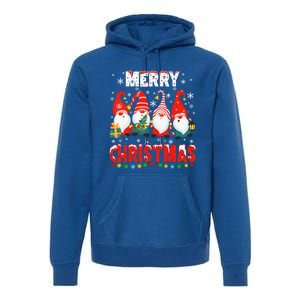 Gnomes Merry Christmas Light Matching Family Cute Gnomes Pjs Gift Premium Hoodie