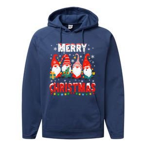 Gnomes Merry Christmas Light Matching Family Cute Gnomes Pjs Gift Performance Fleece Hoodie