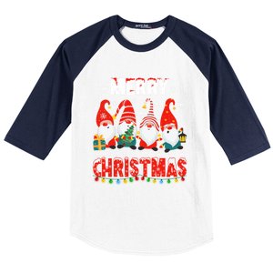 Gnomes Merry Christmas Light Matching Family Cute Gnomes Pjs Gift Baseball Sleeve Shirt