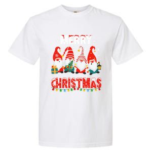 Gnomes Merry Christmas Light Matching Family Cute Gnomes Pjs Gift Garment-Dyed Heavyweight T-Shirt