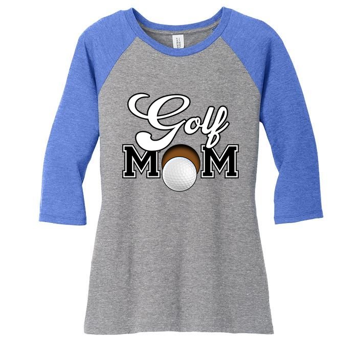 Golf Mom Cool Gift Women's Tri-Blend 3/4-Sleeve Raglan Shirt