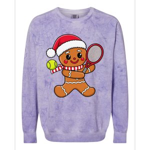 Gingerbread Man Christmas Tennis Ball Player Lover Xmas Colorblast Crewneck Sweatshirt