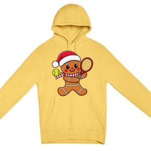 Gingerbread Man Christmas Tennis Ball Player Lover Xmas Premium Pullover Hoodie