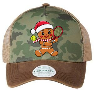 Gingerbread Man Christmas Tennis Ball Player Lover Xmas Legacy Tie Dye Trucker Hat