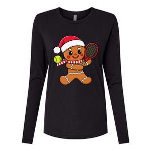 Gingerbread Man Christmas Tennis Ball Player Lover Xmas Womens Cotton Relaxed Long Sleeve T-Shirt