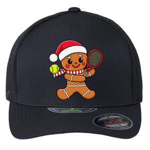 Gingerbread Man Christmas Tennis Ball Player Lover Xmas Flexfit Unipanel Trucker Cap