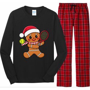 Gingerbread Man Christmas Tennis Ball Player Lover Xmas Long Sleeve Pajama Set