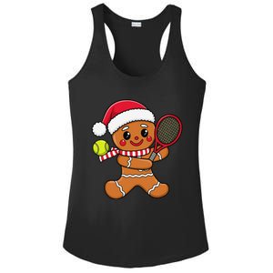 Gingerbread Man Christmas Tennis Ball Player Lover Xmas Ladies PosiCharge Competitor Racerback Tank