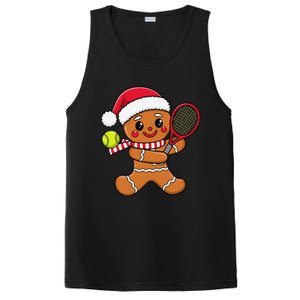 Gingerbread Man Christmas Tennis Ball Player Lover Xmas PosiCharge Competitor Tank