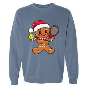 Gingerbread Man Christmas Tennis Ball Player Lover Xmas Garment-Dyed Sweatshirt