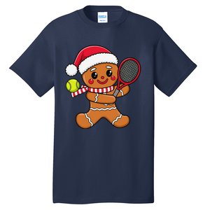 Gingerbread Man Christmas Tennis Ball Player Lover Xmas Tall T-Shirt