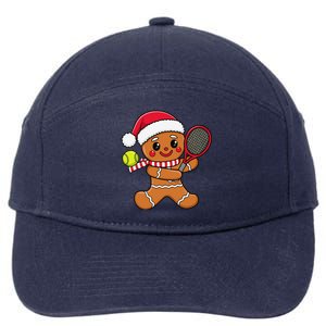 Gingerbread Man Christmas Tennis Ball Player Lover Xmas 7-Panel Snapback Hat