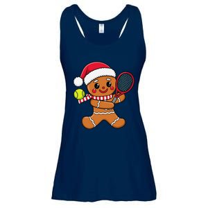 Gingerbread Man Christmas Tennis Ball Player Lover Xmas Ladies Essential Flowy Tank