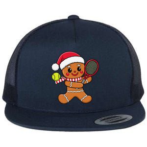 Gingerbread Man Christmas Tennis Ball Player Lover Xmas Flat Bill Trucker Hat