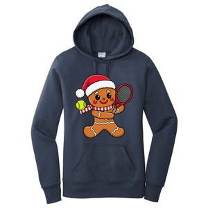 Gingerbread Man Christmas Tennis Ball Player Lover Xmas Women's Pullover Hoodie