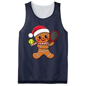 Gingerbread Man Christmas Tennis Ball Player Lover Xmas Mesh Reversible Basketball Jersey Tank