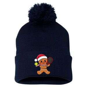 Gingerbread Man Christmas Tennis Ball Player Lover Xmas Pom Pom 12in Knit Beanie