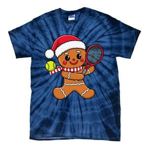 Gingerbread Man Christmas Tennis Ball Player Lover Xmas Tie-Dye T-Shirt