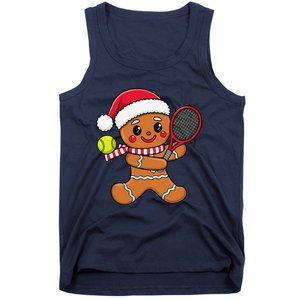 Gingerbread Man Christmas Tennis Ball Player Lover Xmas Tank Top