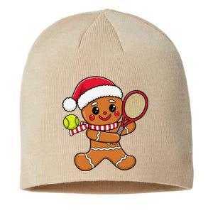 Gingerbread Man Christmas Tennis Ball Player Lover Xmas Sustainable Beanie