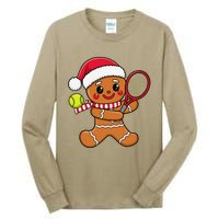 Gingerbread Man Christmas Tennis Ball Player Lover Xmas Tall Long Sleeve T-Shirt