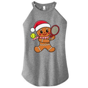 Gingerbread Man Christmas Tennis Ball Player Lover Xmas Women's Perfect Tri Rocker Tank