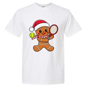 Gingerbread Man Christmas Tennis Ball Player Lover Xmas Garment-Dyed Heavyweight T-Shirt