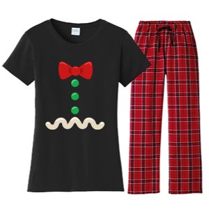 Gingerbread Man Christmas Costume Women's Flannel Pajama Set