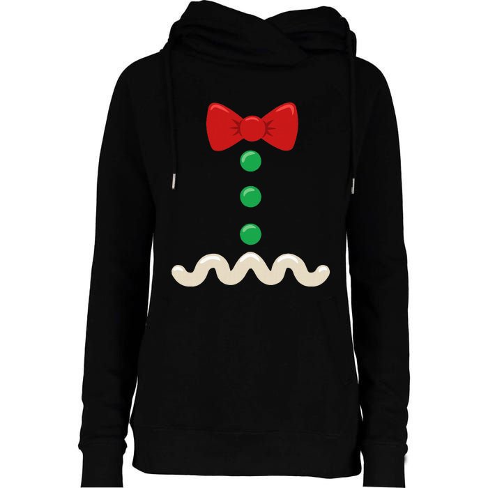 Gingerbread Man Christmas Costume Womens Funnel Neck Pullover Hood