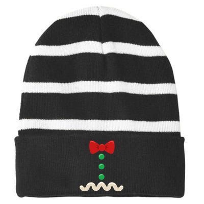 Gingerbread Man Christmas Costume Striped Beanie with Solid Band