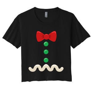 Gingerbread Man Christmas Costume Women's Crop Top Tee