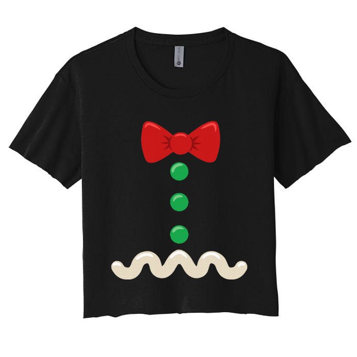 Gingerbread Man Christmas Costume Women's Crop Top Tee