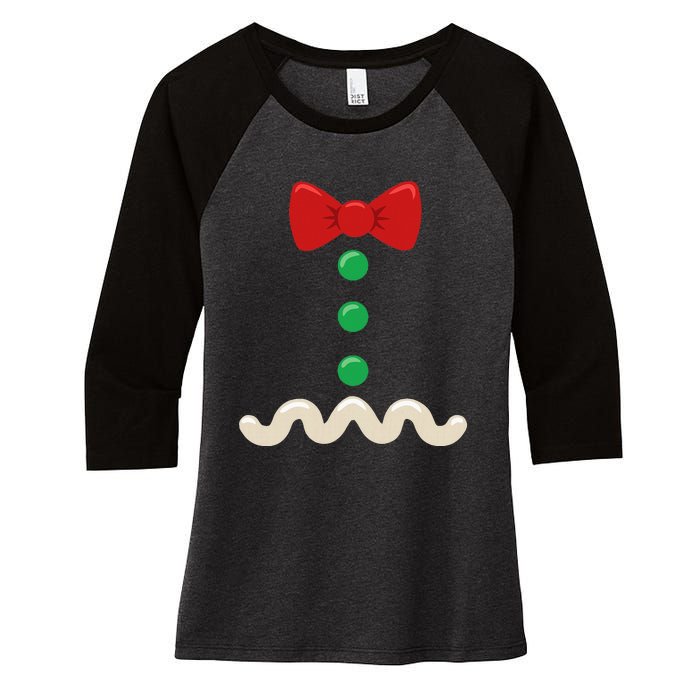 Gingerbread Man Christmas Costume Women's Tri-Blend 3/4-Sleeve Raglan Shirt