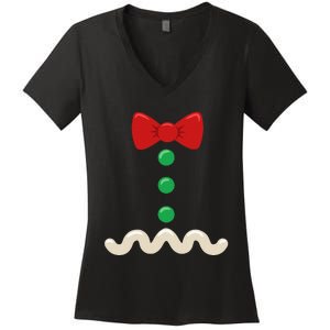 Gingerbread Man Christmas Costume Women's V-Neck T-Shirt