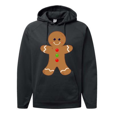 Gingerbread Man Christmas Cookie Baking Holiday Performance Fleece Hoodie