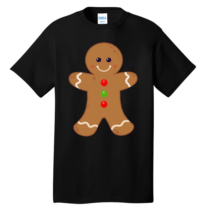 Gingerbread Man Christmas Cookie Baking Holiday Tall T-Shirt