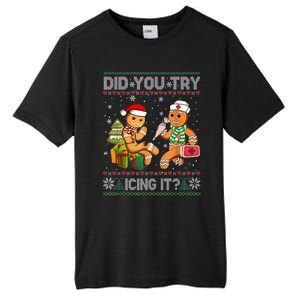 Gingerbread Man Cookie Ugly Sweater Oh Snap Christmas Tall Fusion ChromaSoft Performance T-Shirt