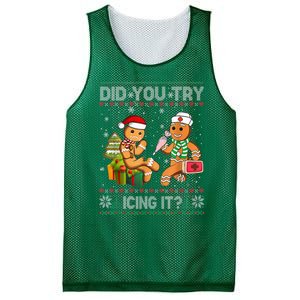 Gingerbread Man Cookie Ugly Sweater Oh Snap Christmas Mesh Reversible Basketball Jersey Tank