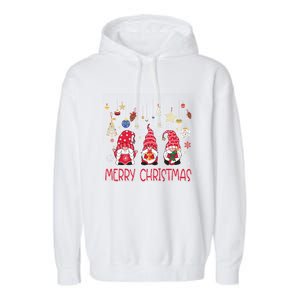 Gnomies Merry Christmas Family Christmas Gnome Meaningful Gift Garment-Dyed Fleece Hoodie