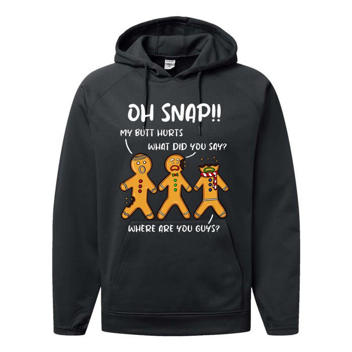 Gingerbread Man Cookie Oh Snap Christmas Funny Performance Fleece Hoodie