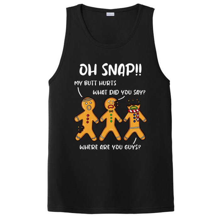 Gingerbread Man Cookie Oh Snap Christmas Funny PosiCharge Competitor Tank