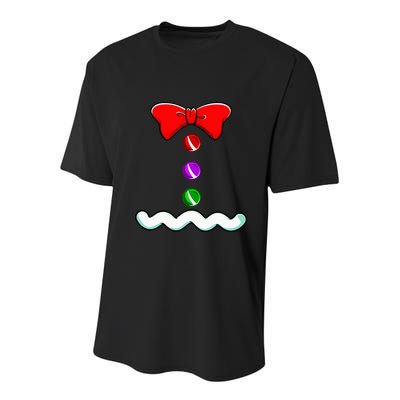 Gingerbread Man Costume Novelty Christmas Youth Performance Sprint T-Shirt