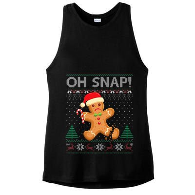 Gingerbread Man Cookie Ugly Sweater Oh Snap Xmas  Ladies PosiCharge Tri-Blend Wicking Tank