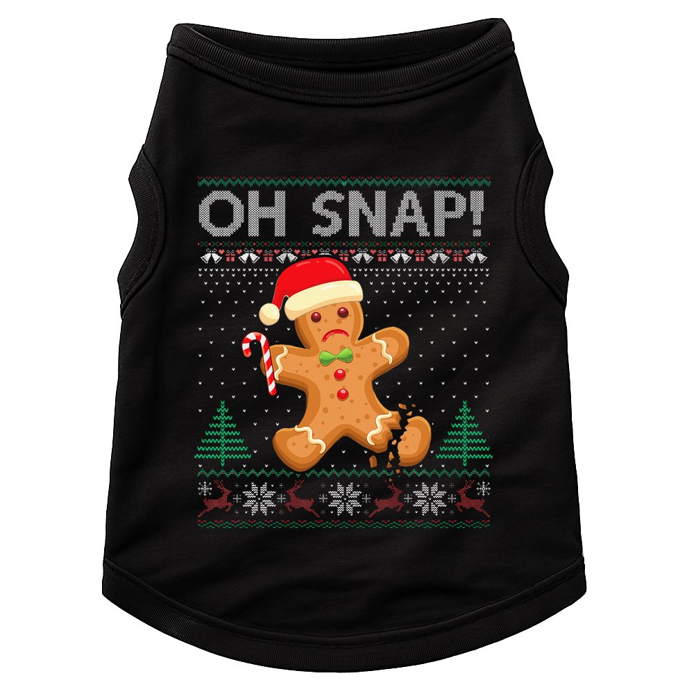 Gingerbread Man Cookie Ugly Sweater Oh Snap Xmas  Doggie Tank