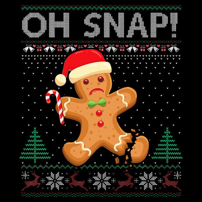 Gingerbread Man Cookie Ugly Sweater Oh Snap Xmas  Sustainable Bucket Hat
