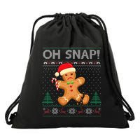 Gingerbread Man Cookie Ugly Sweater Oh Snap Xmas  Drawstring Bag