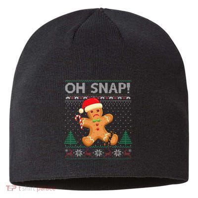 Gingerbread Man Cookie Ugly Sweater Oh Snap Xmas  Sustainable Beanie