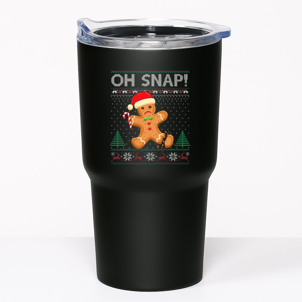 Gingerbread Man Cookie Ugly Sweater Oh Snap Xmas  Tumbler