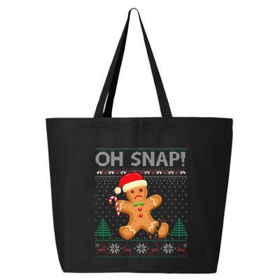 Gingerbread Man Cookie Ugly Sweater Oh Snap Xmas  25L Jumbo Tote