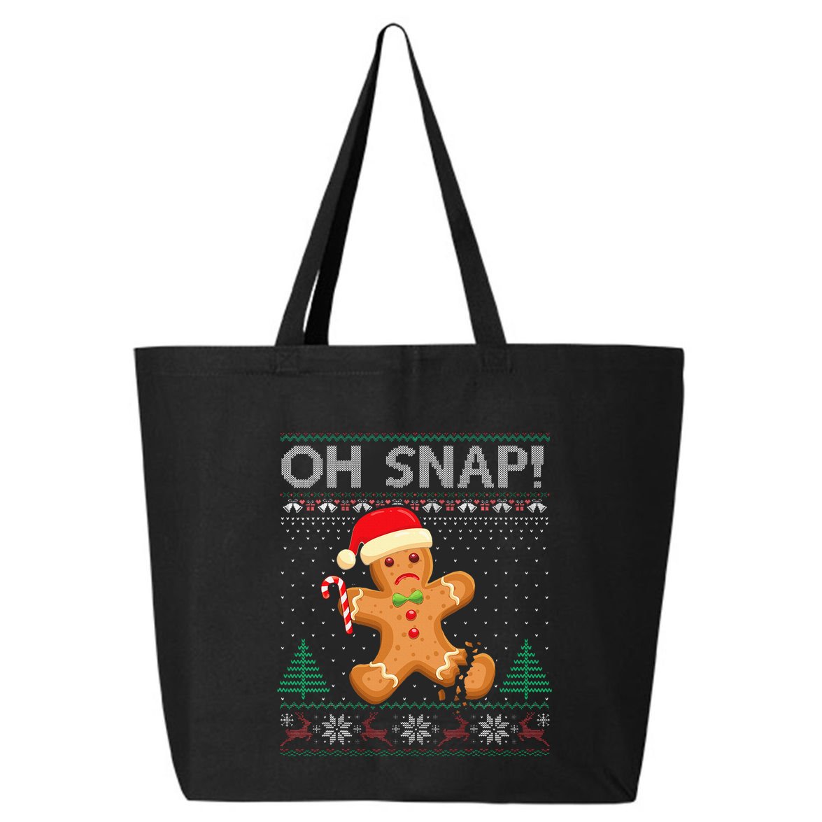 Gingerbread Man Cookie Ugly Sweater Oh Snap Xmas  25L Jumbo Tote